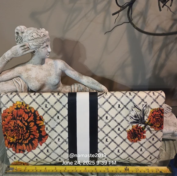 L.A.M.B Gwen Stefani Marigold Carlisle Clutch Designer Leather Celebrity #149 - Picture 12 of 13